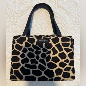 Vintage Kate Spade Black and Cream Patterned Shoulder Bag